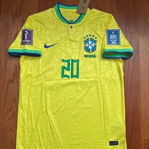 Brazil Home Soccer Jersey Vini Jr #20 World Cup